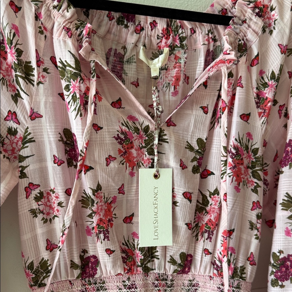 LoveShackFancy Pink Floral Smocked Dress - Picture 3 of 13